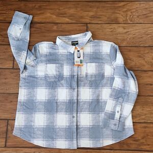 32 Degree Heat women's XXL gray and white plaid collared shirt New with tag